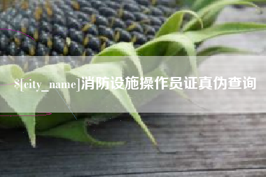 大同消防设施操作员证真伪查询